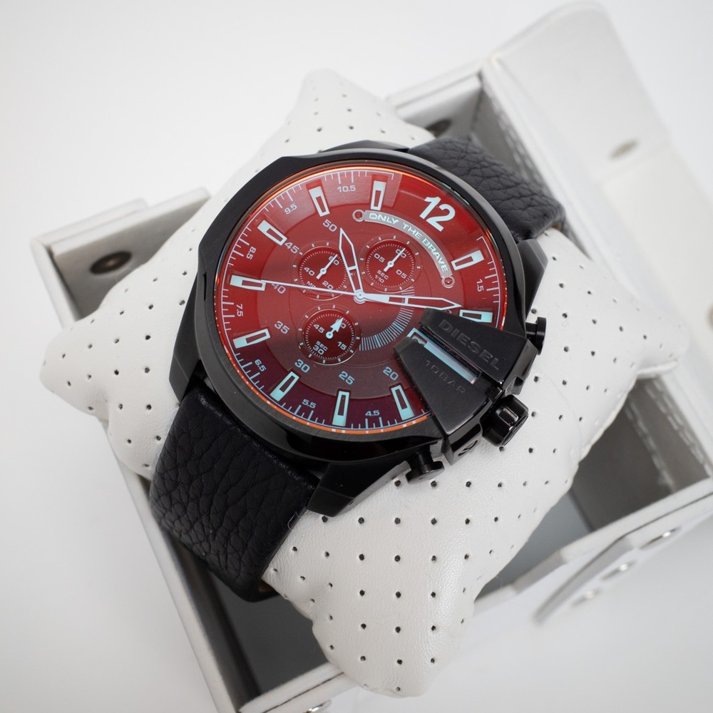 Diesel Mega Chief Stainless Steel Chronograph Black Iridescent Watch DZ 4323